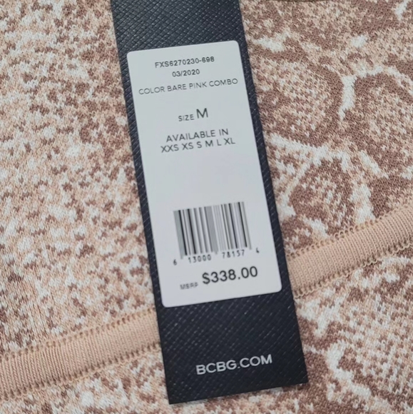 #35 NWT BCBG Snakeskin Bodycon Dream Dress medium - Picture 4 of 8